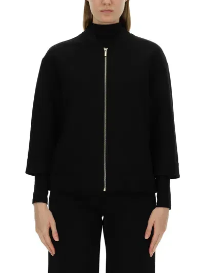 Max Mara "timeless Acorn" Bomber Jacket In Black