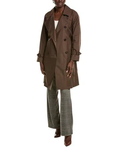 Max Mara Titrench Cotton Twill Midi Trench Coat In Brown