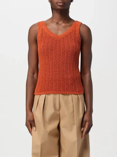 Max Mara Top  Woman Color Earth In Orange