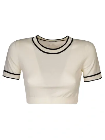 Max Mara Uscio Top In Bianco Avorio