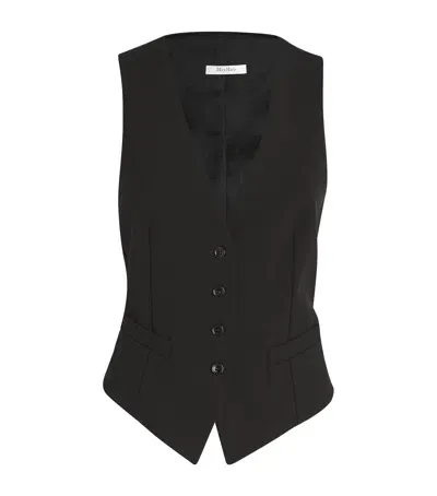 Max Mara V-neck Waistcoat Top In Black