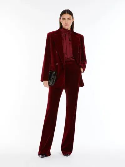 Max Mara Velvet Tuxedo Blazer In Bordeaux