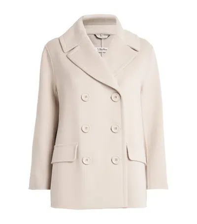 Max Mara Virgin Wool Double-breasted Jacket In White