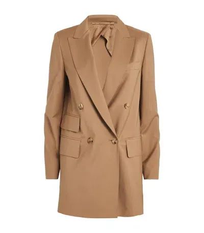 Max Mara Virgin Wool Nebbie Blazer In Beige