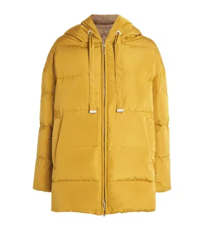 Max Mara Water-repellent Reversible Quilted Jacket In Yellow