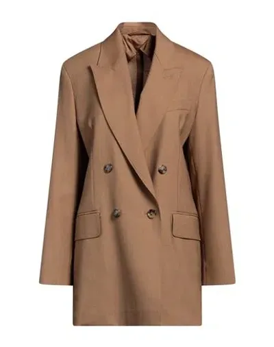 Max Mara Falster Double-breasted Long-sleeved Jacket In Beige