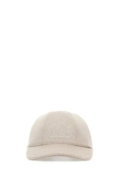 Max Mara Sand Cashmere Pisa Baseball Cap In Brown