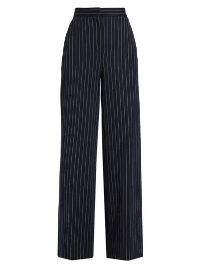 Max Mara Women's Benito Wide-leg Pinstripe Pants In Ultramarine