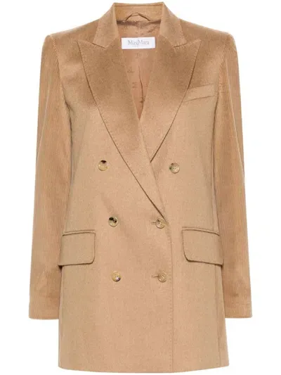 Max Mara Wool Blazer Jacket In Brown