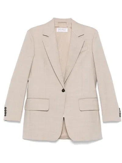 Max Mara Wool Blazer In Neutrals