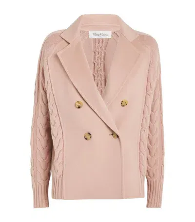 Max Mara Wool-cashmere Blazer-cardigan In Blush