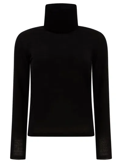 Max Mara Wool Turtleneck Sweater In Black