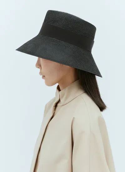 Max Mara Woven Bucket Hat In Black