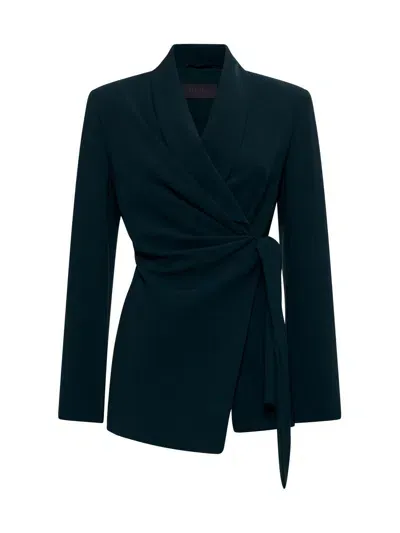 Max Mara Wrap Long-sleeved Jacket In Green