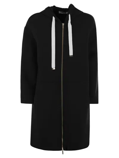 Max Mara Zip-up Drawstring Jacket In Black