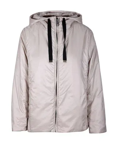 Max Mara Zip-up Drawstring Jacket In Weiss