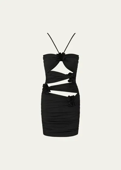 Maygel Coronel Coari Cutout Halter Mini Dress In Black