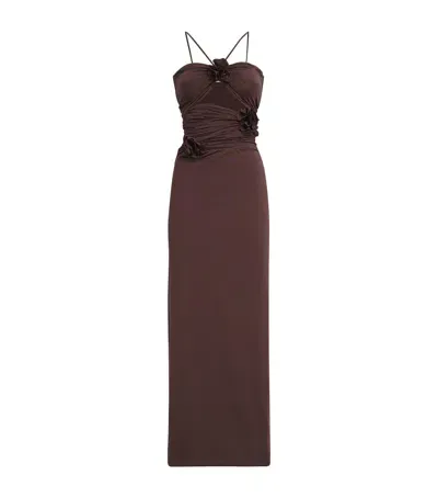 Maygel Coronel Cut-out Venanera Maxi Dress In Brown