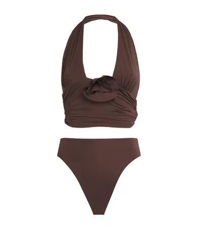 Maygel Coronel Ruffle Vives Bikini In Brown