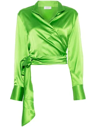 Mazzarelli Frida Wrap Shirt In Green