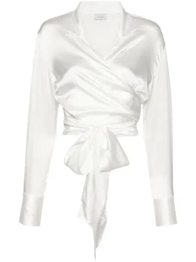 Mazzarelli Wrap Blouse In White