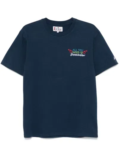 Mc2 Saint Barth Portofino Cotton T-shirt In Navy