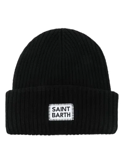 Mc2 Saint Barth Berry Beanie Hat In Black