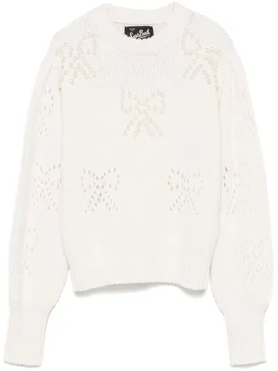 Mc2 Saint Barth Bloom Sweater In White