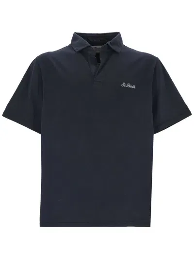 Mc2 Saint Barth Brighton Logo Embroidered Polo Shirt In Blue