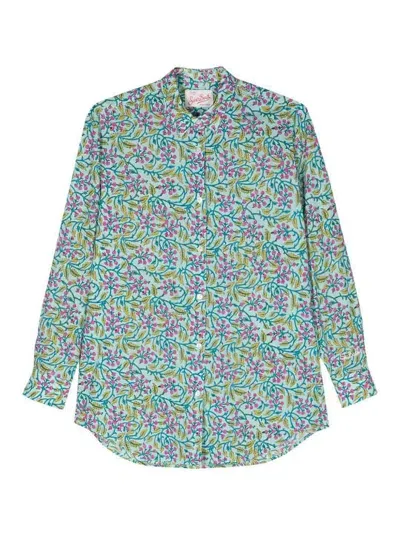 Mc2 Saint Barth Floral-print Cotton Shirt In Multicolour