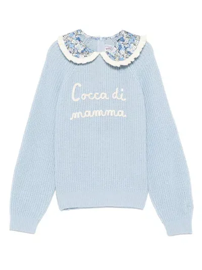 Mc2 Saint Barth Kids' Cocca Di Mamma Sweater In Blue