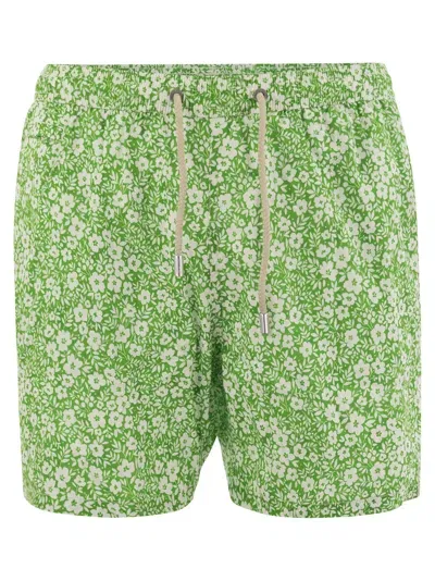 Mc2 Saint Barth Comfort Light Swimwear With Print In Green