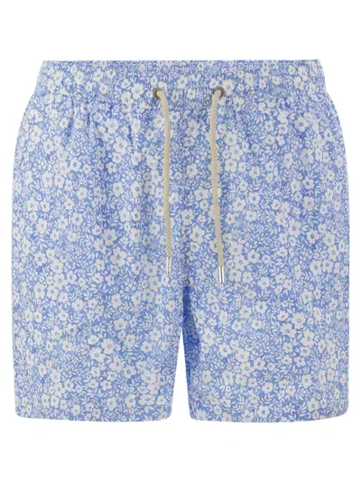 Mc2 Saint Barth Comfort Light Swimwear With Print In Blue