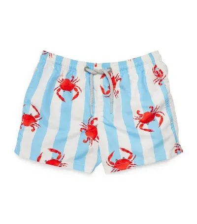 Mc2 Saint Barth Kids' Crab Print Swim Shorts In Blue