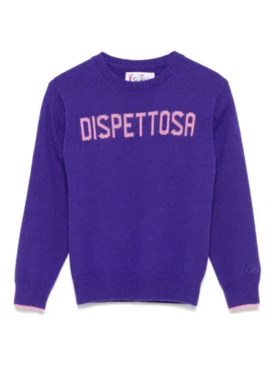 Mc2 Saint Barth Kids' Dispettosa-jacquard Sweater In Purple