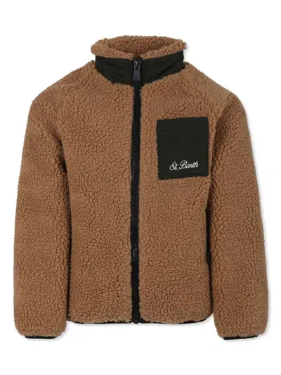 Mc2 Saint Barth Kids' Fleece Sweatshirt In Brown