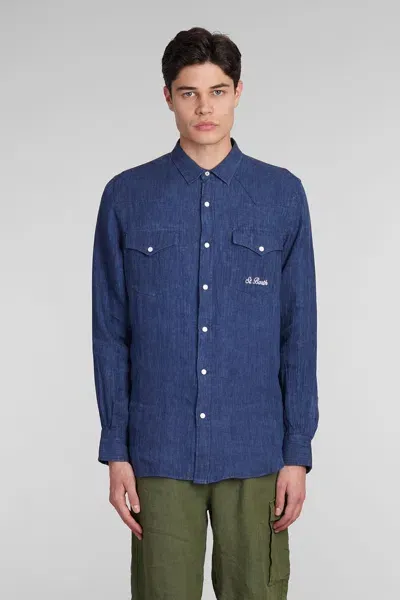 Mc2 Saint Barth Greg Shirt In Blue Cotton