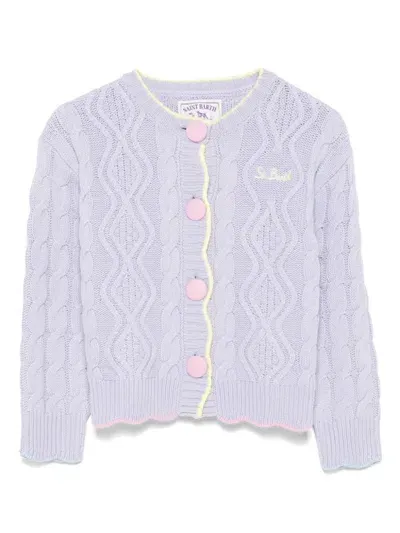 Mc2 Saint Barth Kids' Gretta Cardigan In Purple