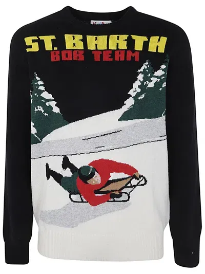 Mc2 Saint Barth Heron C Crew Neck Sweater Clothing In Multicolour