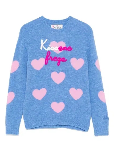 Mc2 Saint Barth Kids' Kiss Ene Frega Sweater In Blue