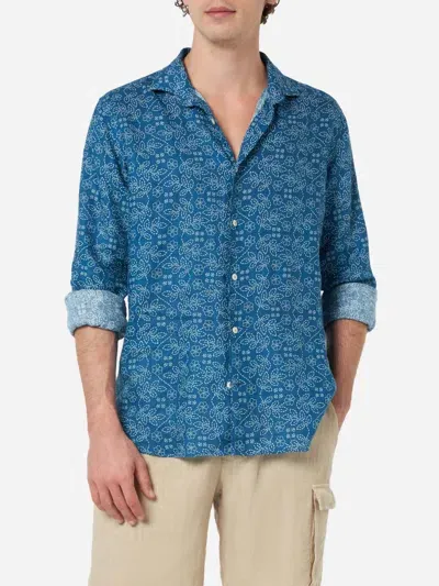 Mc2 Saint Barth Sikelia Cotton Shirt In Blue