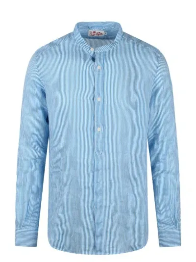 Mc2 Saint Barth Naxos Striped Shirt In Blue