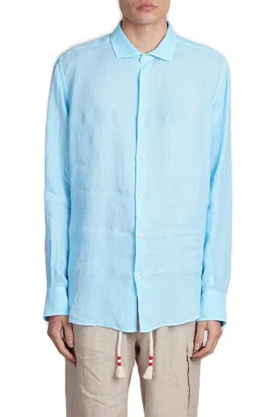 Mc2 Saint Barth Pamplona Long Sleeved Shirt In Blue