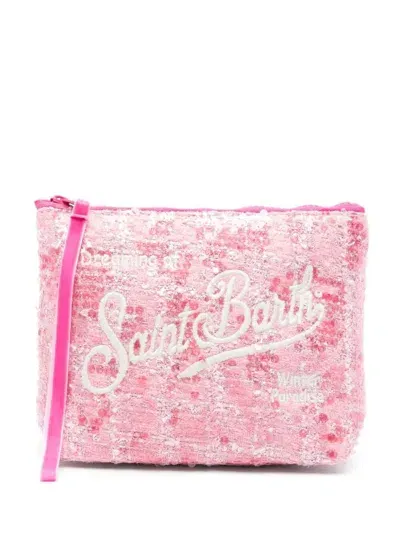 Mc2 Saint Barth Pink Clutch With Logo