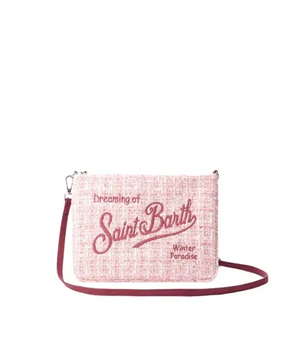 Mc2 Saint Barth Pochette Parisienne Tweed Rosa In 00245g