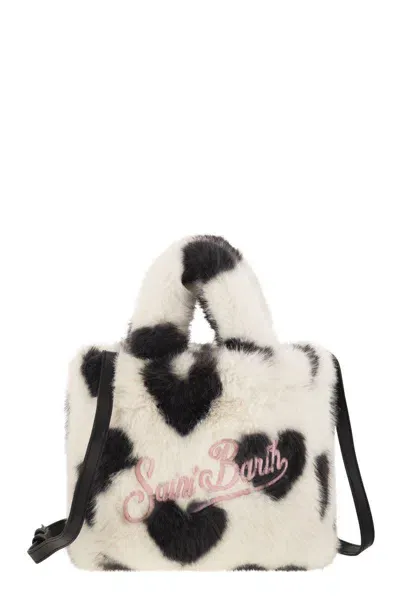 Mc2 Saint Barth Soft Fur Mini Vanity Bag In White