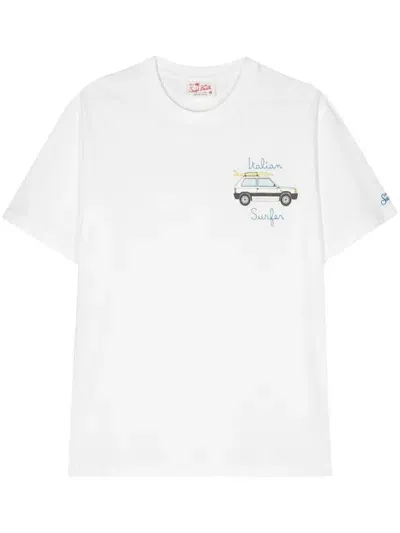 Mc2 Saint Barth X Fiat Panda-print T-shirt In Bianco