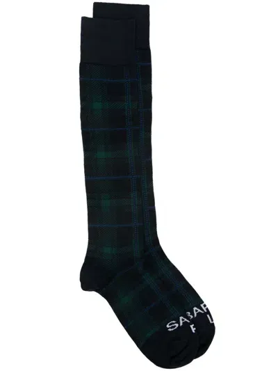 Mc2 Saint Barth Tartan-check Socks In Black