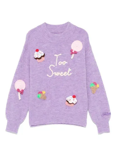 Mc2 Saint Barth Kids' Too Sweet Sweater In Purple