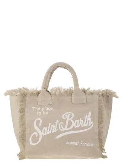 Mc2 Saint Barth Vanity - Linen Tote Bag With Embroidery In Linen 11